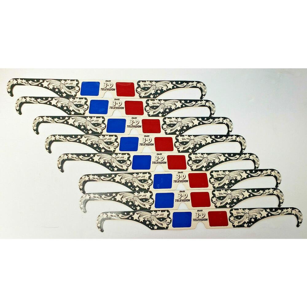 Vintage 1980'S New 3-D TV Movie Glasses Lot of 8 Brand Newby Stereovision U92